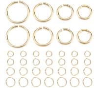 Beebeecraft 450Pcs 18K Gold Plated Jump Rings 4.5/5/6/7mm Single Loop Jump Rings Open Ring Connectors for Jewelry Making Repair Findings Kit Supplies DIY Crafts