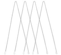 Beebeecraft 4Pcs 39 Inch Stained Glass Window Hanging Chains 201 Stainless Steel Metal Picture Hanging Chain with Clip Hook for Decoration Plant Outdoor Indoor Garden Suncatcher