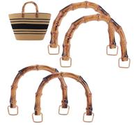 Beebeecraft 4Pcs Purse Handle 2 Styles Resin Imitation Bamboo U Shaped Bag Handles Replacement with Square Buckles for Bag Purse Making DIY