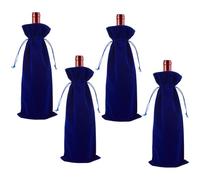 Beebeecraft 4Pcs Velvet Wine Bottle Gift Bags Large 14.76x5.98in Reusable Champagne Wine Bottle Drawstring Bag Congrats Gift Favor Wrapping Pouchs for Birthday Wedding Party Christmas Valentine's Day