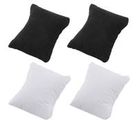 Beebeecraft 4Pcs Watch Pillow 3.15x2.95 Inch Cotton Flannel Bracelet Watch Pillow Black&White Jewelry Display Bangle Cushions for Gift Box