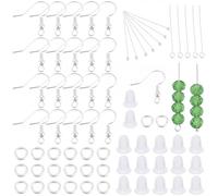 Beebeecraft 5 Style 260Pcs Earring Making Kit, Earring Making Supplies Include 20Pcs Fish Ear Hooks Earwires 40Pcs 2 Styles Eye Ball Head Pins 100Pcs Jump Rings Plastic Ear Nuts for Jewellery Making