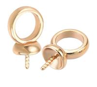 Beebeecraft 50Pcs/Box Eye Pin Bail Peg Pendants 18K Gold Plated Screw Eye Pinch Bails for Half Drilled Beads Jewelry Making Findings, Pin: 0.5mm