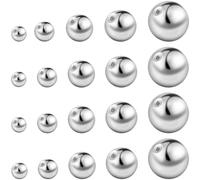 Beebeecraft 50Pcs Piercing Balls 20G 3/4/5/6/8mm 304 Stainless Steel Round Replacement Balls for Piercings Earring Backs Metal Ear Nuts for Stud Earring Septum Belly Button Nipple Tongue Ring Making