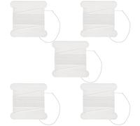Beebeecraft 5Pcs 2.19 Yards Real Silk Cord White Basic Elements Natural Pure Silks Perlseide Stringing Beading Thread Cords for Knotting Pearls Gemstones Crystals Beads DIY Crafts Supplies