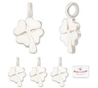 Beebeecraft 5Pcs/Box Four Leaf Clover Charms 925 Sterling Silver Good Luck Charm St. Patrick's Day Shamrock Charms Pendants for Earring Necklace Anklet Bracelet Crafting