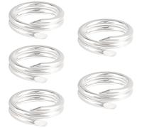 Beebeecraft 5Pcs Double Loop Jump Rings 925 Sterling Silver 5mm Small Open Round Split Jump Rings Key Ring Connectors with Polishing Cloth for Jewellery Making Diy Bracelet Necklace Keychain Craft