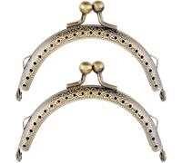 Beebeecraft 5Pcs Kiss Lock Purse Frame 2.4x3.5 Inch Metal Antique Bronze Coin Purse Frames Retro Handle Arch Shape Clutch for Handbag Bag Making DIY