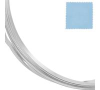 Beebeecraft 6.56 Feet Jewelry Beading Wire 925 Sterling Silver Flat Bezel Strip Wires for DIY Crafts Supplies with 1Pc Silver Polishing Cloth for Cleaning Care