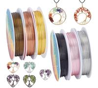 Beebeecraft 6 Roll Jewelry Beading Wire 6 Colors Dead Soft Copper Wire for Jewelry & Electrical Crafts (3M)