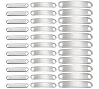 Beebeecraft 60Pcs 3 Styles Stainless Steel Blank Connector Charms Rectangle Stamping Blank Tags Bar Charms for Jewelry Making Custom DIY Engraving Necklace Pendant