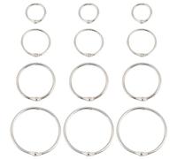 Beebeecraft 60Pcs 4 Sizes 2/3/4/5cm Loose Leaf Binder Rings Bulk Silver Metal Stainless Steel Round Keychain Key Rings Office Books Paper Binders Ring for School Home Notebook Index Cards Supplies