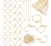 Beebeecraft 60Pcs Leverback Earring Hooks For Jewelry Making 304 Stainless Steel Earring Making Supplies Kit 60Pcs Head Eye Pins 100Pcs Jump Rings for DIY Crafts Findings