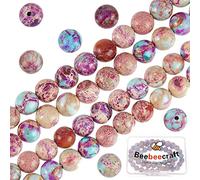 Beebeecraft 6mm Natural Imperial Jasper Bead Purple Round Loose Gemstone Beads Energy Stone for Bracelet Necklace Jewelry Making