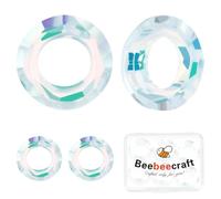 Beebeecraft 6Pcs 20mm Round Glass Stone Charms Clear AB Circle Crystal Pendant Beads Hollow for Jewelry Making DIY Crafts Necklace
