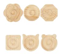 Beebeecraft 6Pcs 6 Styles Bracelet Making Bead Tray Square Round Flower Octagon Bear Cat Shape Wooden Bracelet Bead Design Board Jewelry Organizer Tray Mats for Jewelry Making Diy Crafts