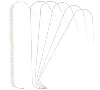 Beebeecraft 6Pcs Big Eye Curved Beading Needles 5.2 Inch 0.5mm Stainless Steel Beading Spinner Needle for Seed Bead Spinner Jewelry Making Bracelet Necklace