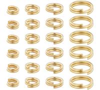 Beebeecraft 80Pcs 24K Gold Plated Split Jump Rings 4/5/6/8mm Double Loops Split Rings Connectors with Storage Box for Jewelry Necklaces Bracelets Earrings and Crafts