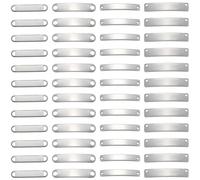 Beebeecraft 80Pcs 4 Size Stamping Blank Tags Stainless Steel Metal Links for Engraving 25~30mm Oval Curved Rectangle Links with 2 Holes Jewelry Connectors for Bracelet Necklace Dog Tags Making