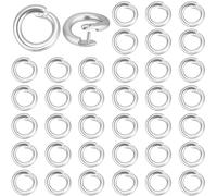 Beebeecraft 80Pcs Locking Jump Rings OD 5.5mm ID 3mm 925 Sterling Silver Plated Brass Round Open Jump Ring Connector Links for Jewelry Making Bracelet Necklace Findings Supplies