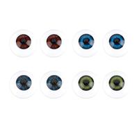 Beebeecraft 8Pcs 4 Colors Realistic Acrylic Eyeballs 24mm Half Round Halloween Eyeballs Pupil Eyes for Halloween Trick or Treat Party Cosplay