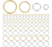 Beebeecraft 900Pcs 4/6/8/10mm Stainless Steel Open Jump Rings, 2 Colors 18K Gold & 925 Sterling Silver Plated Single Loop Jump Rings Link Connector for Necklaces Bracelets Jewellery Making