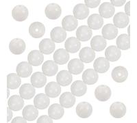 Beebeecraft About 128~136Pcs Natural Freshwater Pearl Beads 6mm Mother of Pearl Nacre Loose Round Cream White Beads 15.7 inch for Summer Them Jewellery Making Bracelets Necklaces Crafts