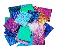 Beebeecraft COE90 Fusible Glass Sheets 112G Dichroic Glass Scrap Microwave kiln Art Pieces Mixed Color for Jewelry Making Supplies DIY Crafts