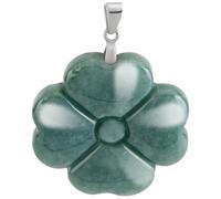 Beebeecraft Four-Leaf Clover Charm Natural Carved Lucky Green Jadeite Charms with Rhodium Plated 925 Sterling Silver Snap on Bails for Jewellery Making Bracelet Necklace Diy St Patricks Day Crafts