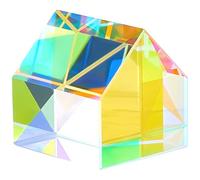Beebeecraft Glass Prism Cube Optical Glass Cube Clear AB K9 Creative Cabin X RGB Dispersion Crystal Window Suncatchers for Physics Teaching Art Indoor Home Photography Prop Decoration