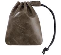 Beebeecraft Leather Drawstring Pouch 5.7x4.9 Inch Small Genuine Cowhide Coffee Waterproof Medieval Money Dice Coin Purse Wallet Change Bag Storage Organizer for Jewellery Earphone Women Mens Gift