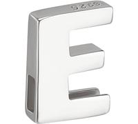Beebeecraft Letter Bead Letter-E Sterling Silver Capital Letter Alphabet Bead Initial Necklace Bracelet Pendant Charm for Jewelry Making