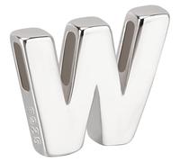 Beebeecraft Letter Bead Letter-W Sterling Silver Capital Letter Alphabet Bead Initial Necklace Bracelet Pendant Charm for Jewelry Making