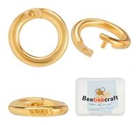 Beebeecraft Locking Jump Rings Round Open Ring Connector Clasp for Necklace Bracelet Jewelry Making DIY Crafts