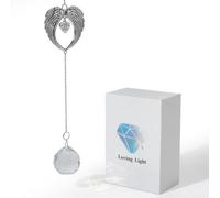 Beebeecraft Memorial Gifts for Loss of Loved One Clear Crystal Ball Window Suncatcher Angel Wing Unique Sympathy Gift for Loss of Mother Mom Son Father Sister Brother Husband