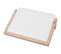 Beebeecraft Necklace Display Stand Bamboo 8 Slots Wooden Necklace Holder with PU Leather Mat Rectangle Wood Slant Back Jewelry Chains Tabletop Storage Tray Organizers for Showcase Boutique (White)