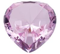 Beebeecraft Pink Glass Diamond Decorations K9 Glass Rhinestone Crystal Heart Ornaments for Home Office Wedding Christmas Party Decors