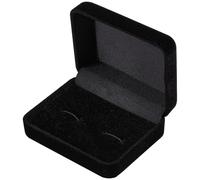 Beebeecraft Plant Velvet Cufflinks Box Black Storage Gift Box | 3x2.4x1.2 inch,2 Solt,Portable Cuff Links Jewellery Display for Men,Travel Holder Package Case Christmas Jewelry Gift