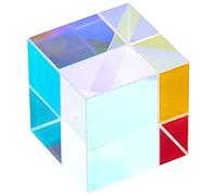 Beebeecraft X Cube Prism Optical Glass Cube Clear AB Square Small 20mm Light RGB Dispersion Crystal Window Suncatchers Lens for Physics Teaching Art Indoor Home Photography Prop Decoration