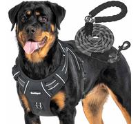 Beebiepet Heavy Duty Tactical Dog Harness for Large Dogs, No Pull Adjustable Pet Harness Reflective Service Training Easy Control Pet Vest Military K9 Working Dog Harnesses- Large, Black