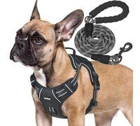 Beebiepet Heavy Duty Tactical Dog Harness for Medium Dogs, No Pull Adjustable Pet Harness Reflective Service Training Easy Control Pet Vest Military K9 Working Dog Harnesses- Medium, Black