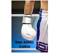 Beebooh Boxer in boxing ring sport Grandson birthday card