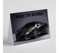 Beebooh cards black Lamborghini Aventador 21st birthday card