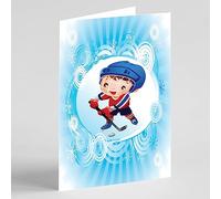 Beebooh cards boy ice hockey player birthday card