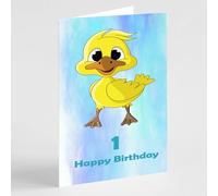 Beebooh cards Happy cute little duck 1st birthday card