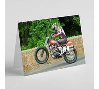 Beebooh cards Harley Davidson XR750 motorbike doing wheelie birthday card