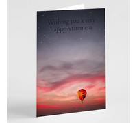Beebooh cards Hot air balloon with stunning night sky retirement card