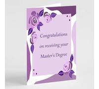Beebooh cards Purple floral passed Master's Degree card