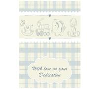 Beebooh Checked pale blue baby boy dedication card