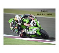 Beebooh Close up of green racing motorbike on track 21st birthday card